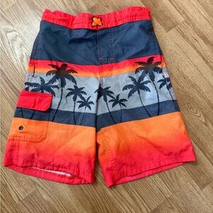 Wonder Nation Kids Swim Trunks - Red and Orange